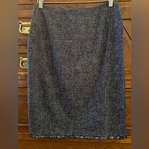 Escada Tweed Career Pencil Cut  Style Cotton Blend Lined Skirt size US M EU 38
